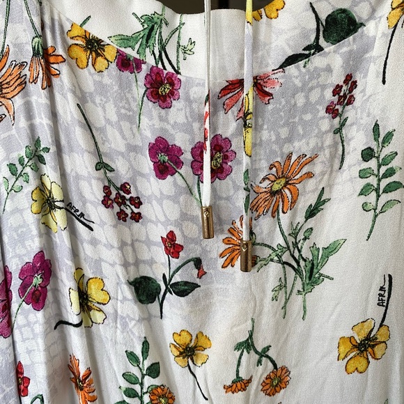 AFRM White Floral Long Sleeve Midi Dress sz XS - Picture 7 of 16